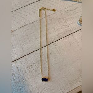 Kendra Scott Elisa Gold Necklace with Cobalt Blue Pendant